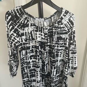 Notations Black and White Abstract Blouse